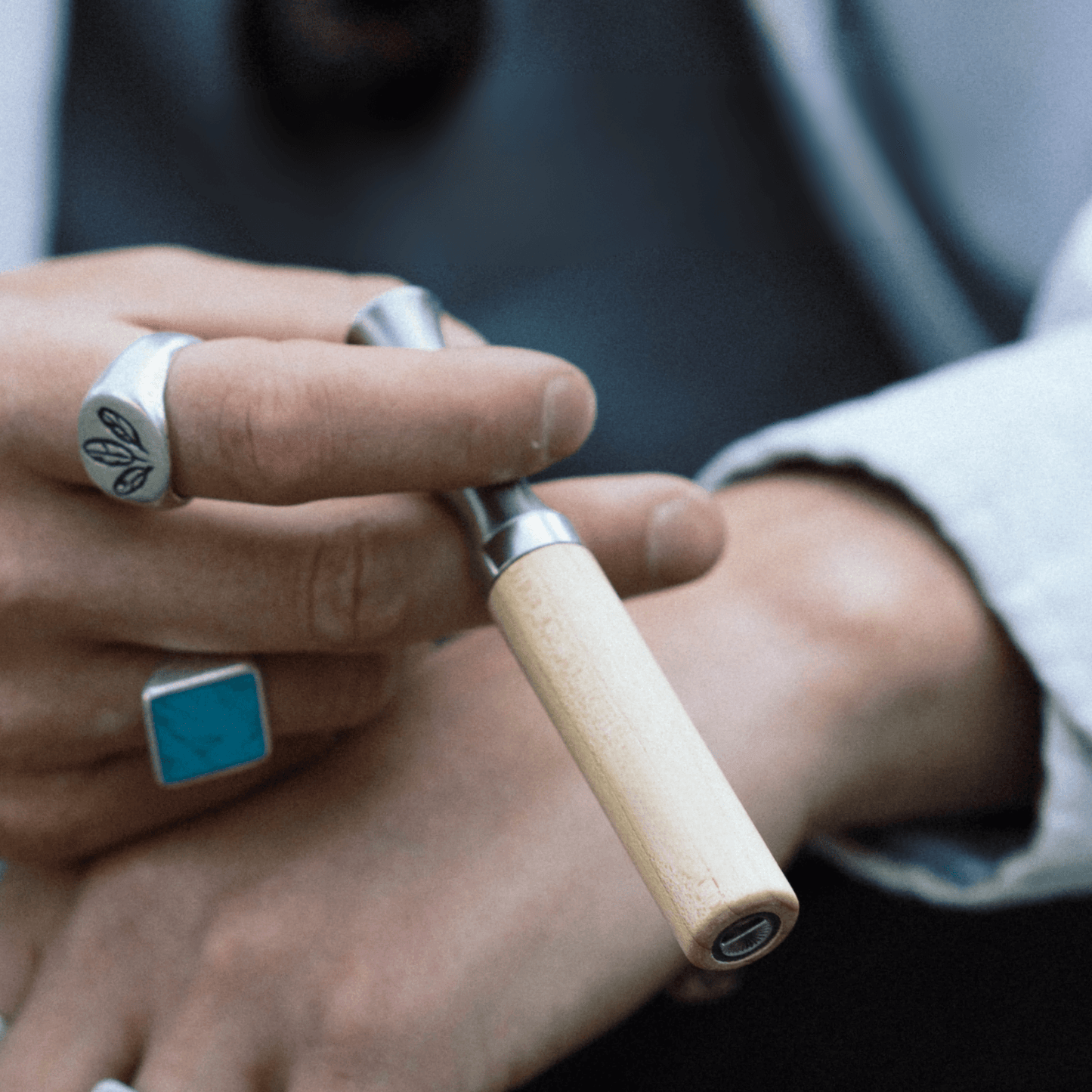 Мъж натурален инхалатор за отказване на цигарите , дърво, стомана